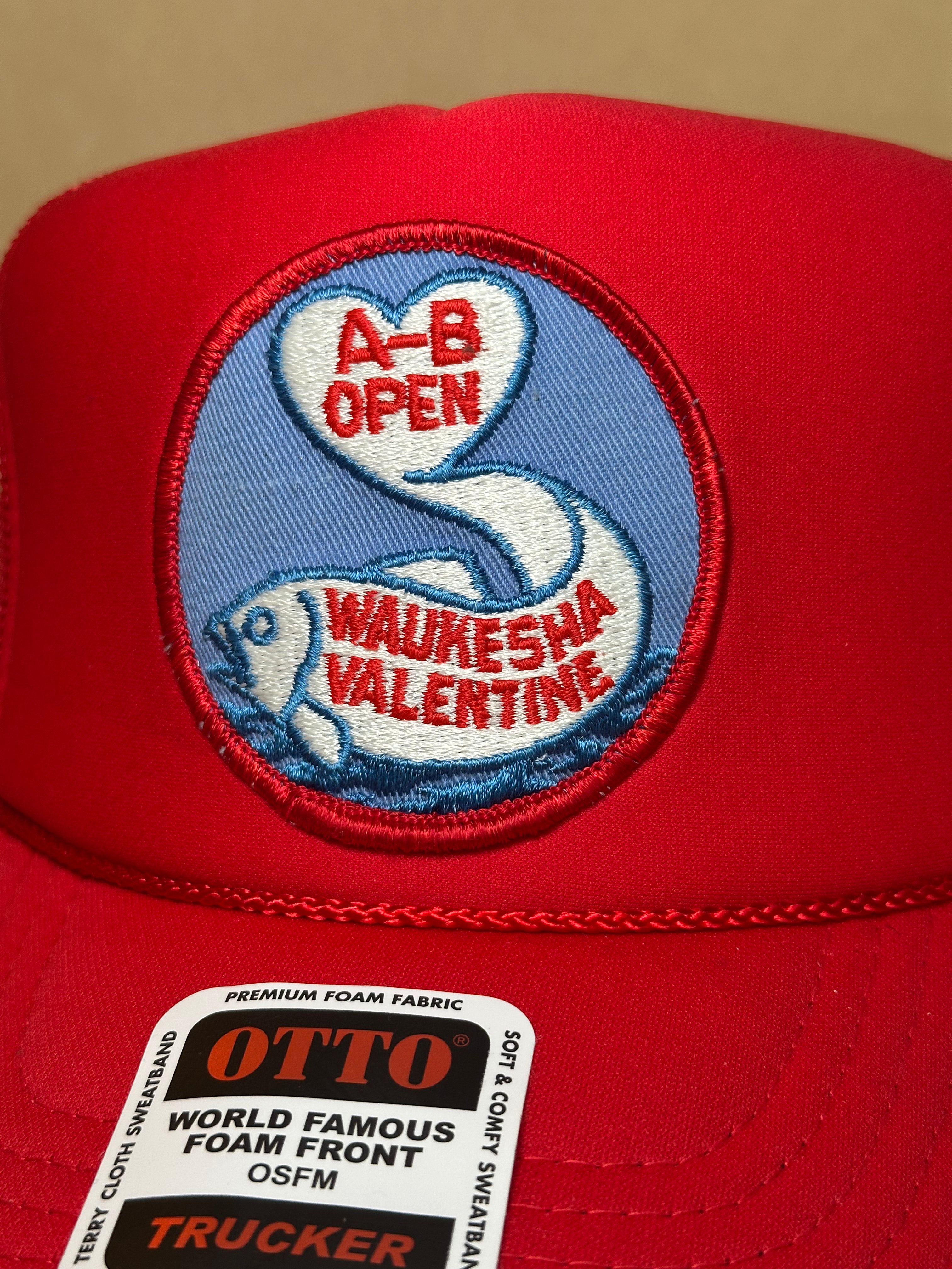Waukesha Valentine Open Red Trucker