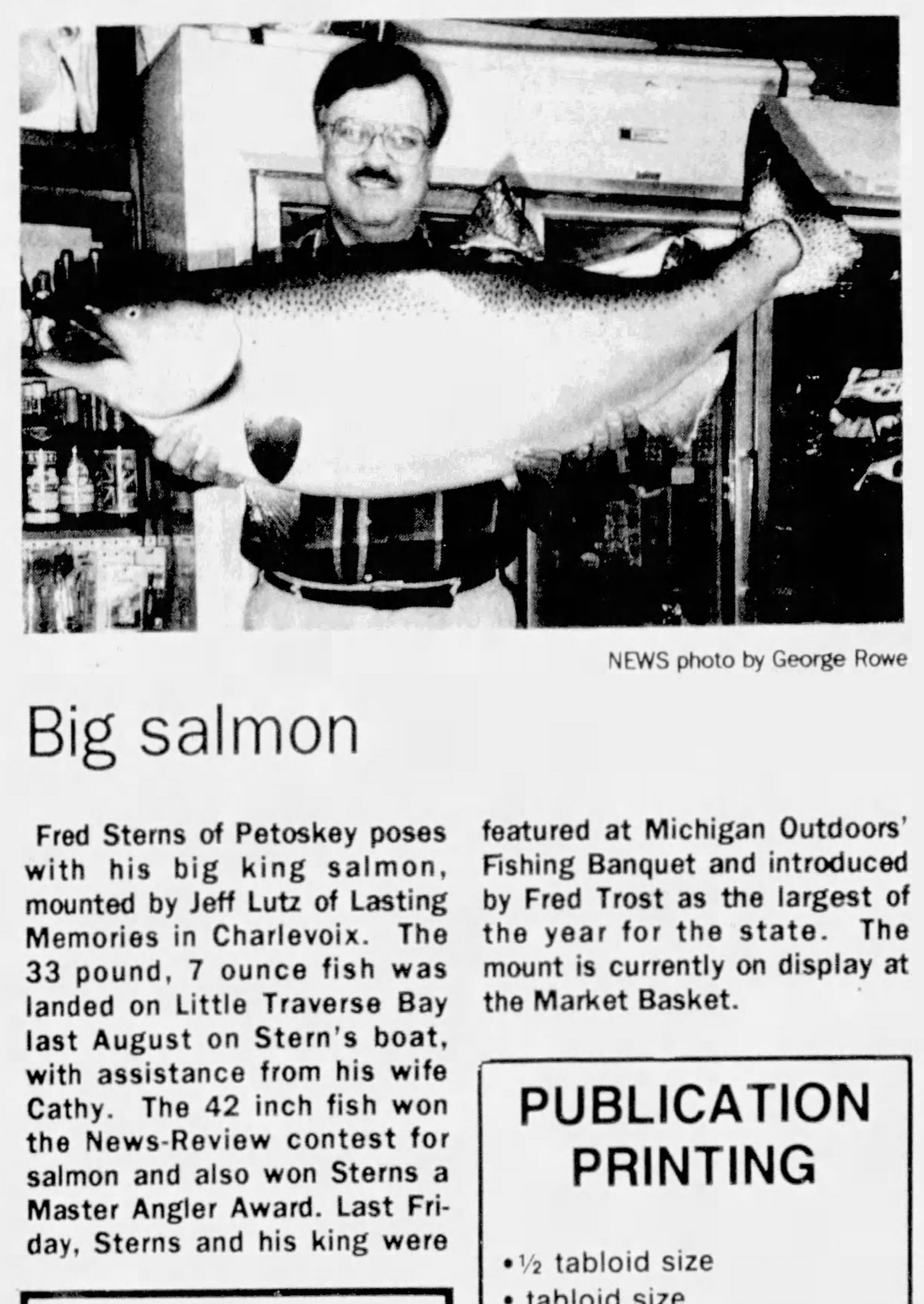 1990 Fred Trost Fishing Award Yellow Trucker